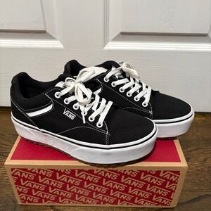 Vans Classic Black Canvas Sneakers with White Trim